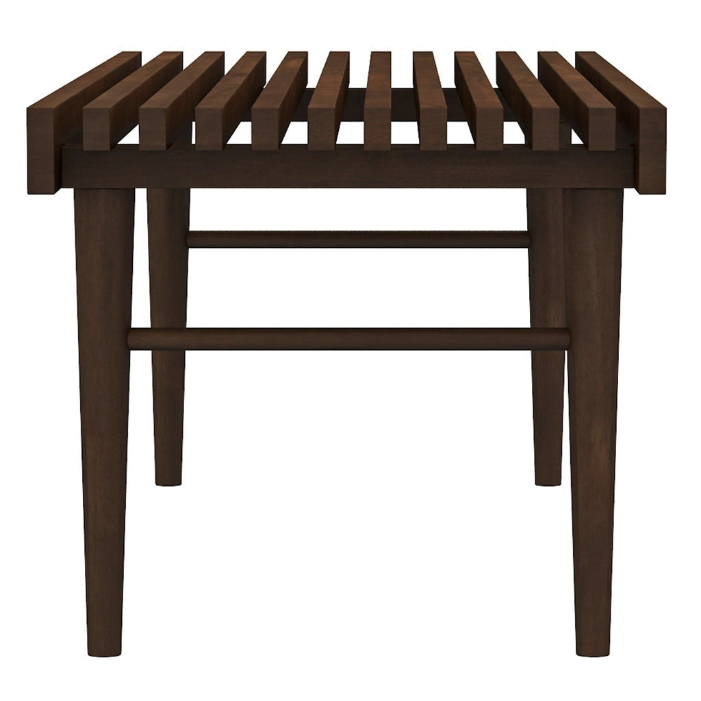 Dark Brown Wood Accent Bench with Solid Wood Frame - Mia
