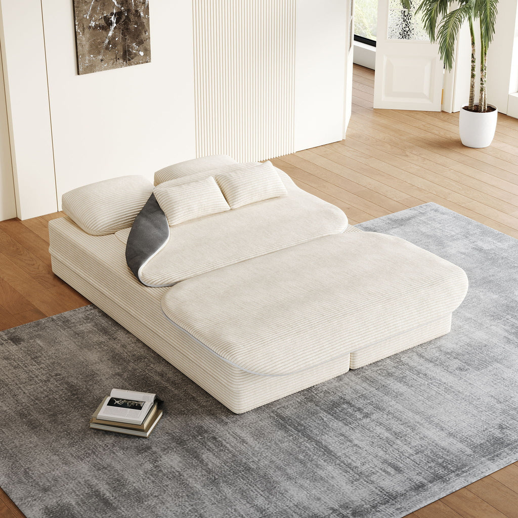 2 In 1 Foldable Sofa Bed with Multi Functional Blanket - Futon Sofa