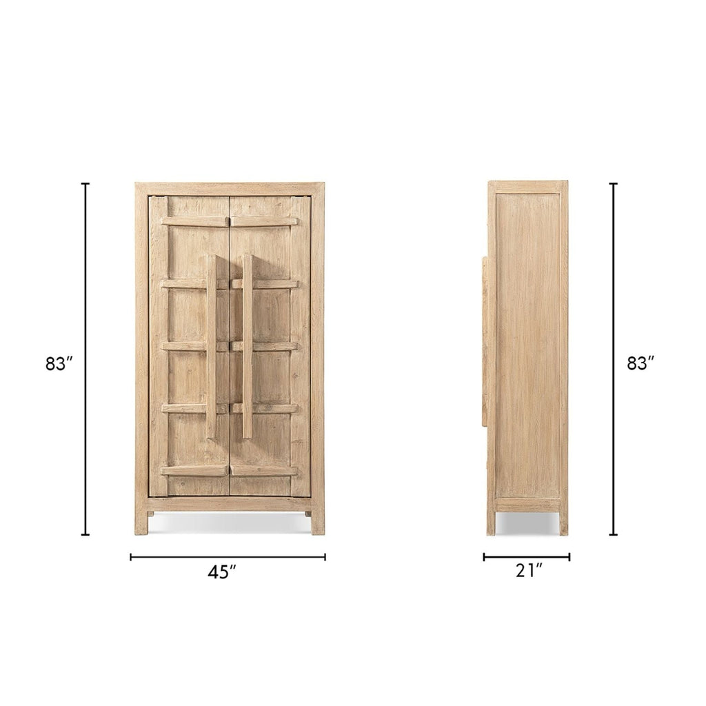 Natural Storage Cabinet with Double Doors - Solid Reclaimed Pine