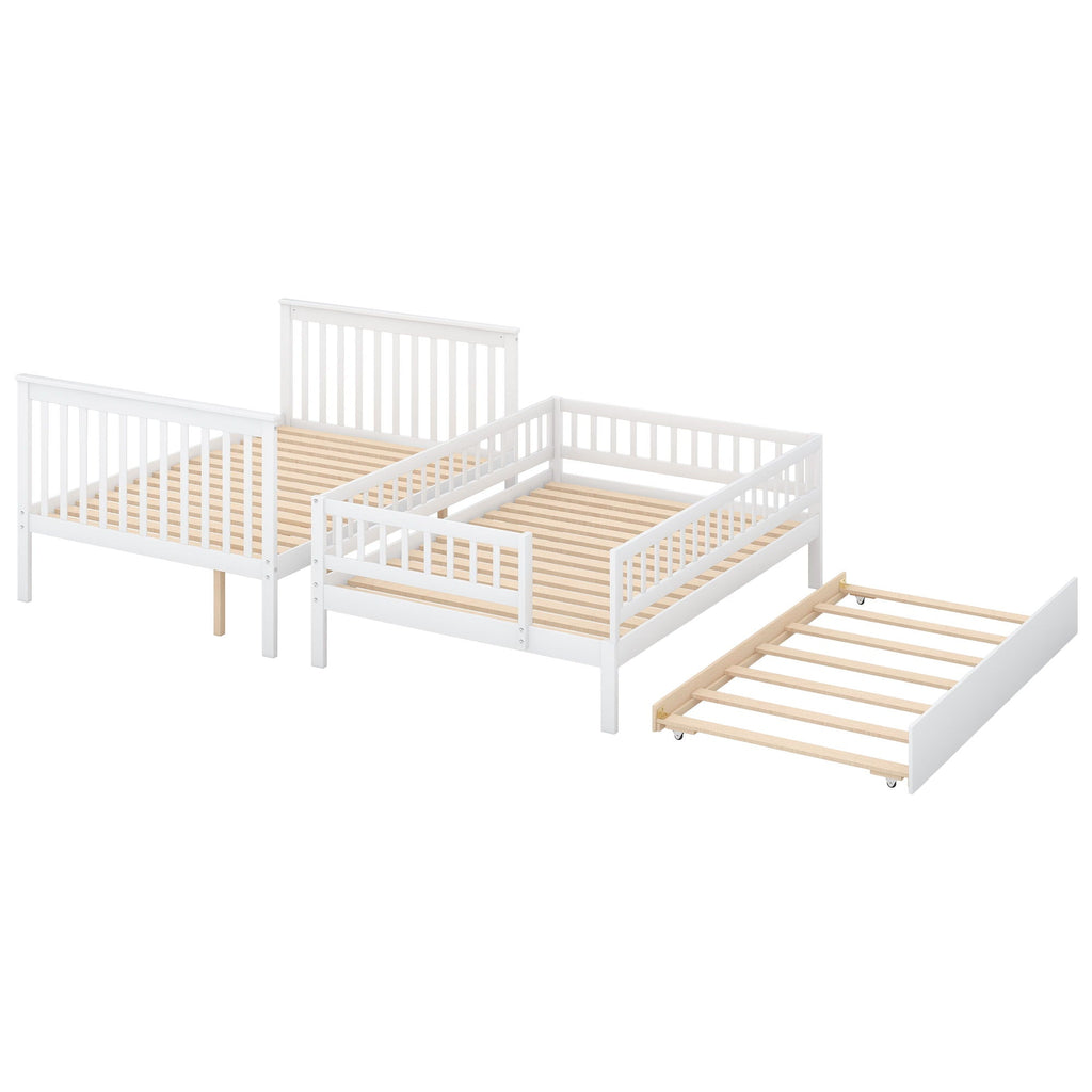 Bunk Bed with Staircase and Storage Options - Dark Gray or White