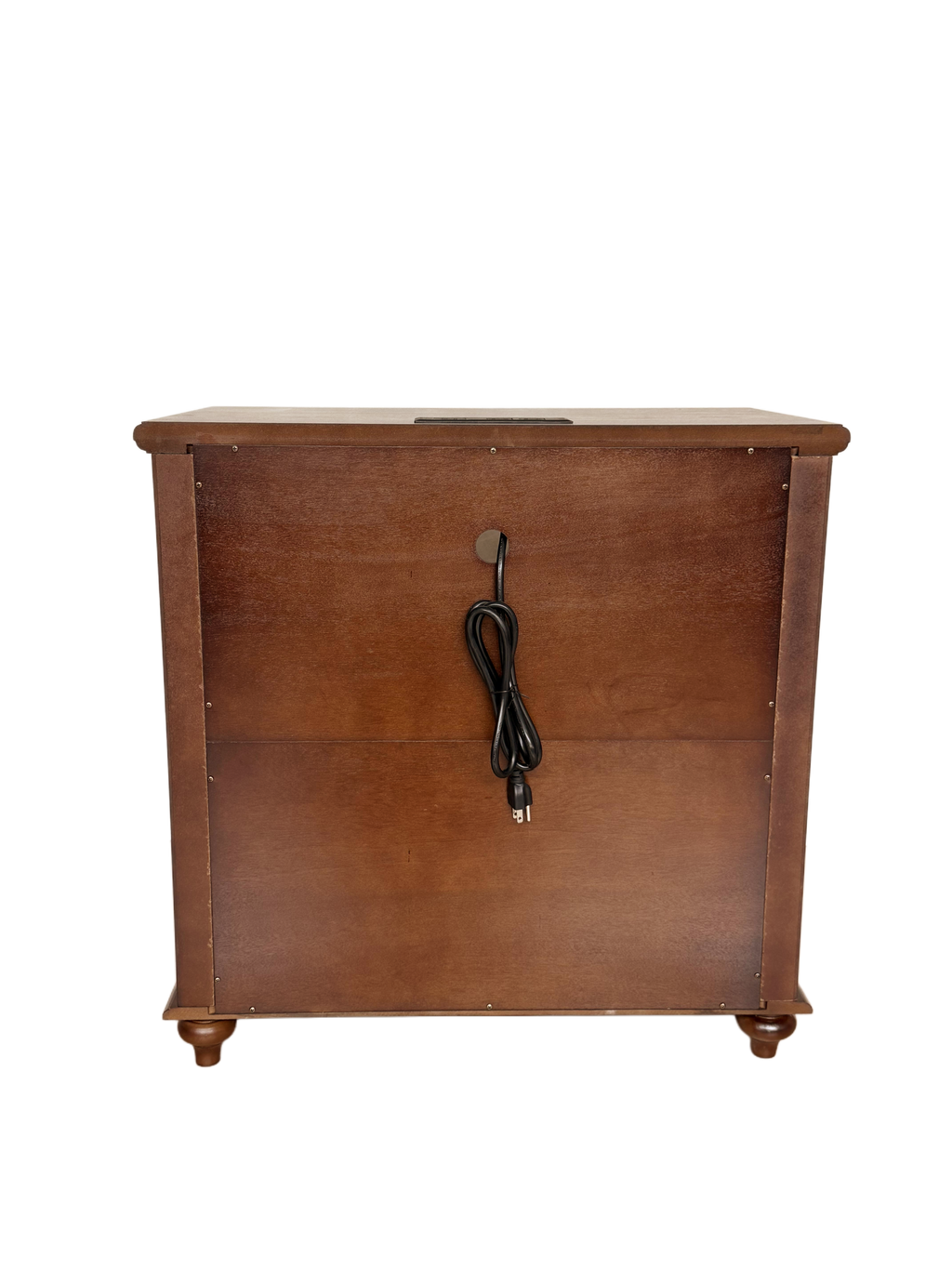 28" Rustic Nightstand with Charging Station - Walnut