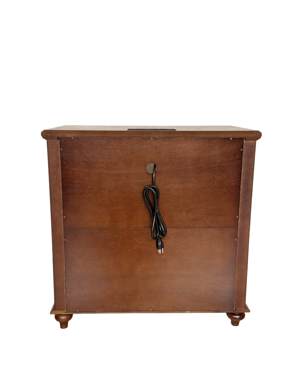 28" Rustic Nightstand with Charging Station - Walnut