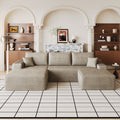 107" Cloud Sectional Sofa with Ottoman - Plush Corduroy, Modern Minimalist Design