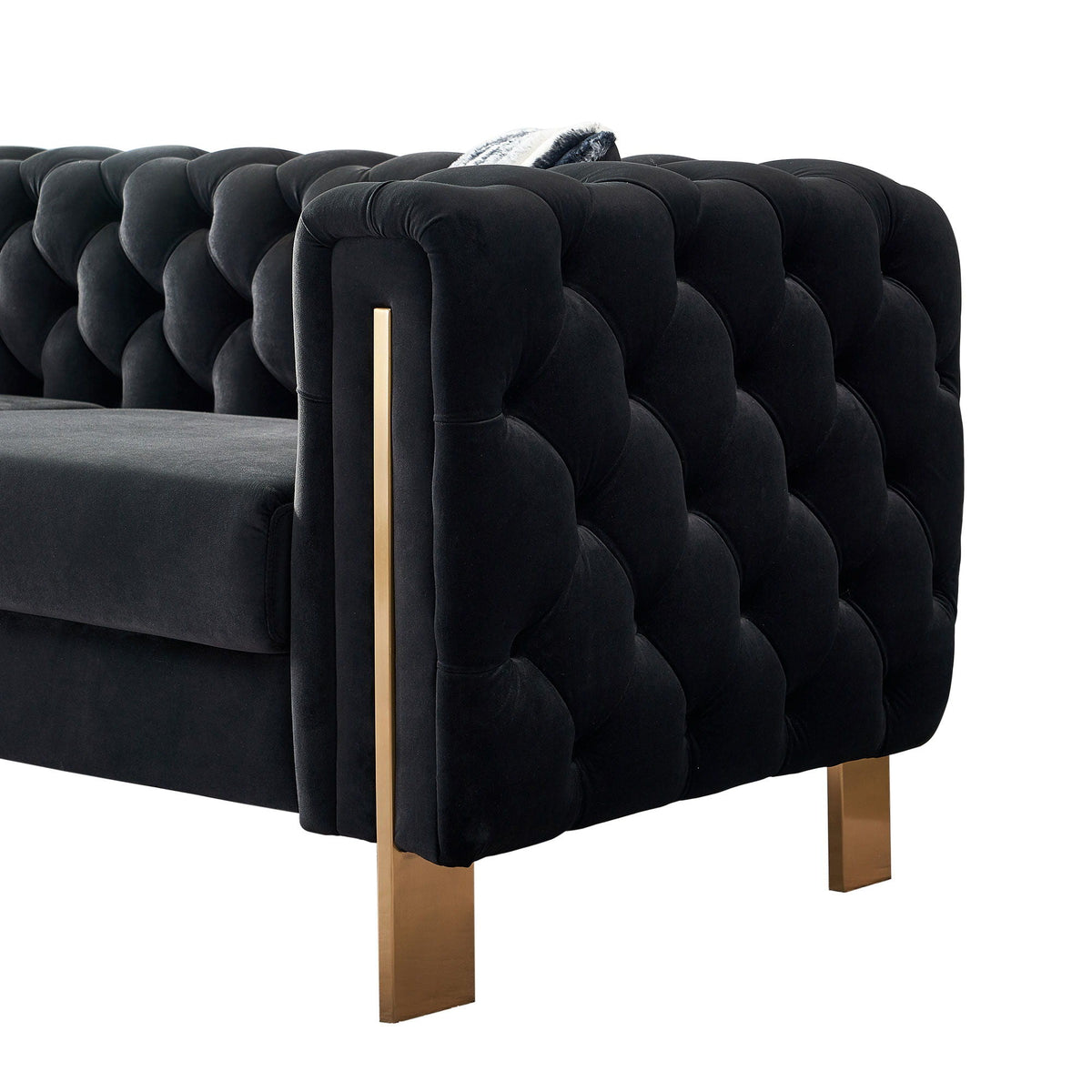 Modern Tufted Living Room Sofa with Button Detail - 84.25" Wide, Multiple Colors