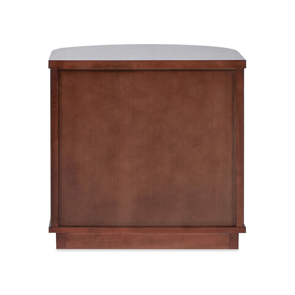 2 Drawer Storage Side Table with Fluted Carved Detail - Light or Dark Brown