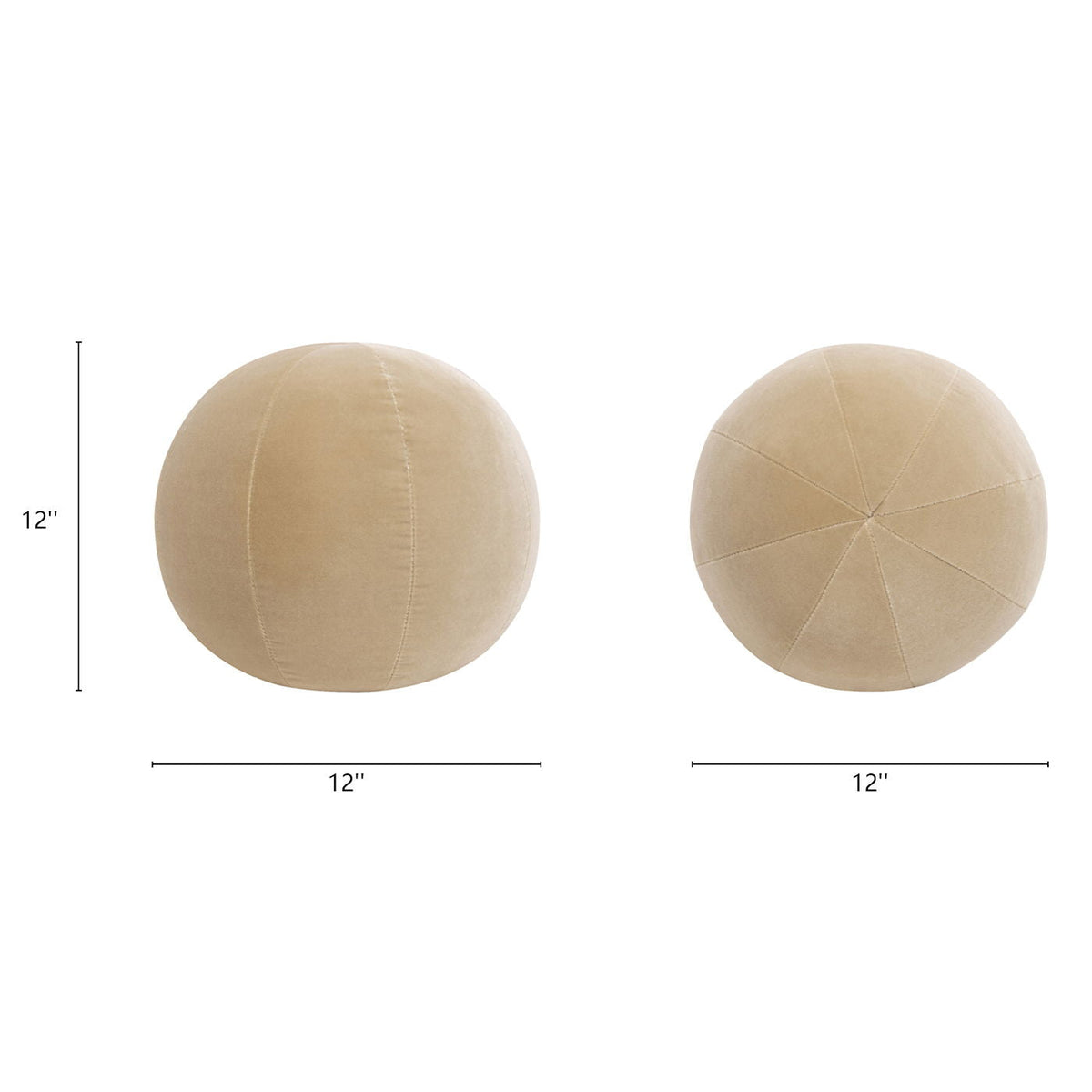 Round Sphere Accent Ball Throw Pillow with Faux Sheepskin - White, Dark Green, Light Brown