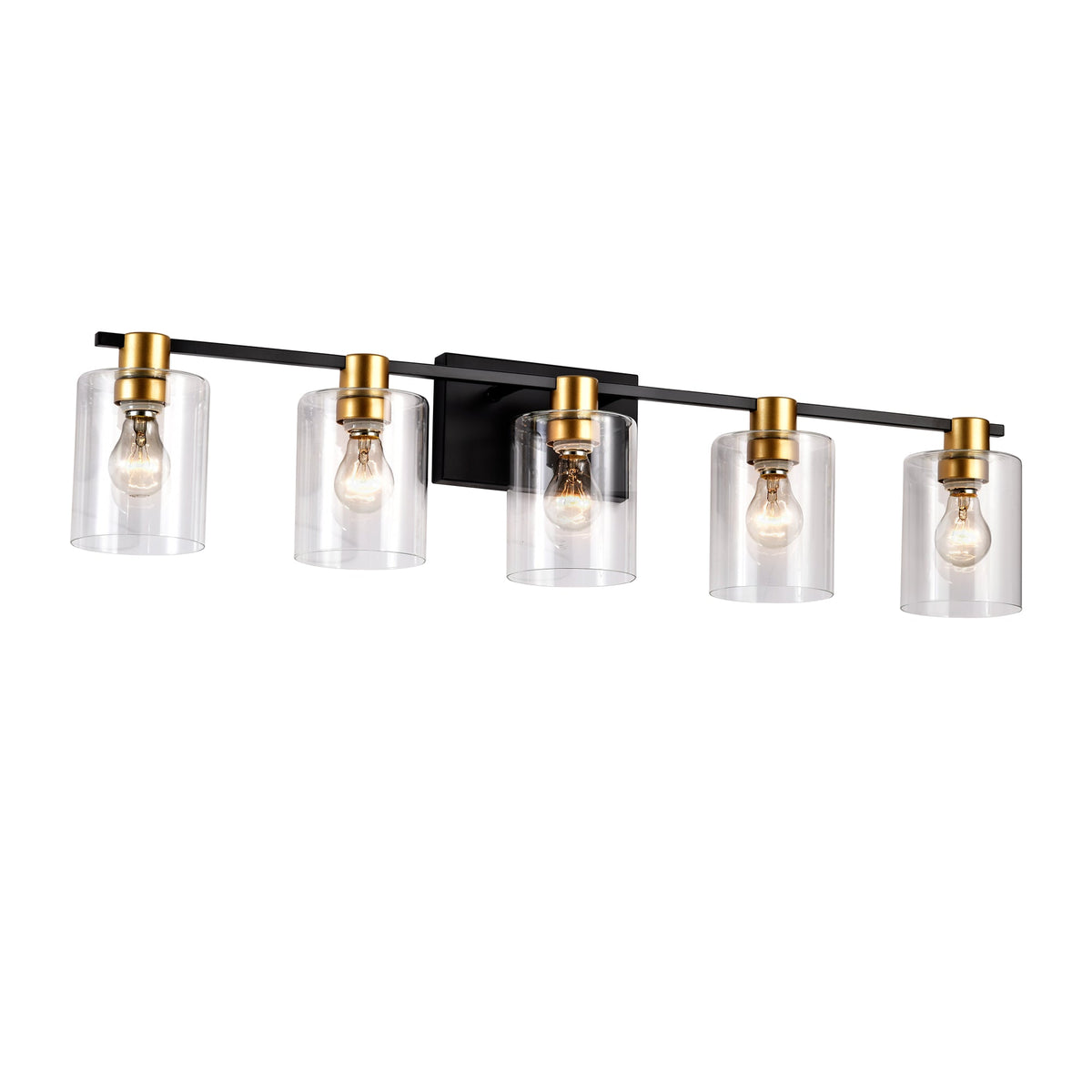 5-Light Matte Bathroom Lighting with Metal Construction - Matte Finish