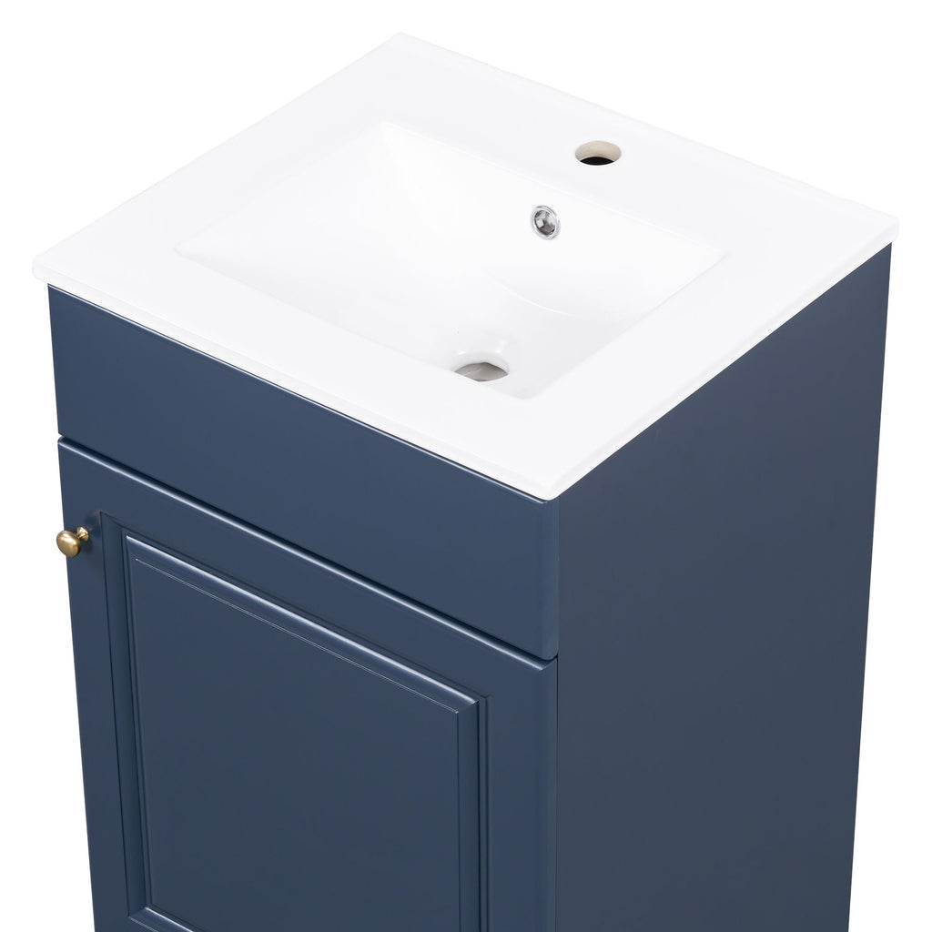 Bathroom Vanity with Sink and Adjustable Shelf - Multiple Colors