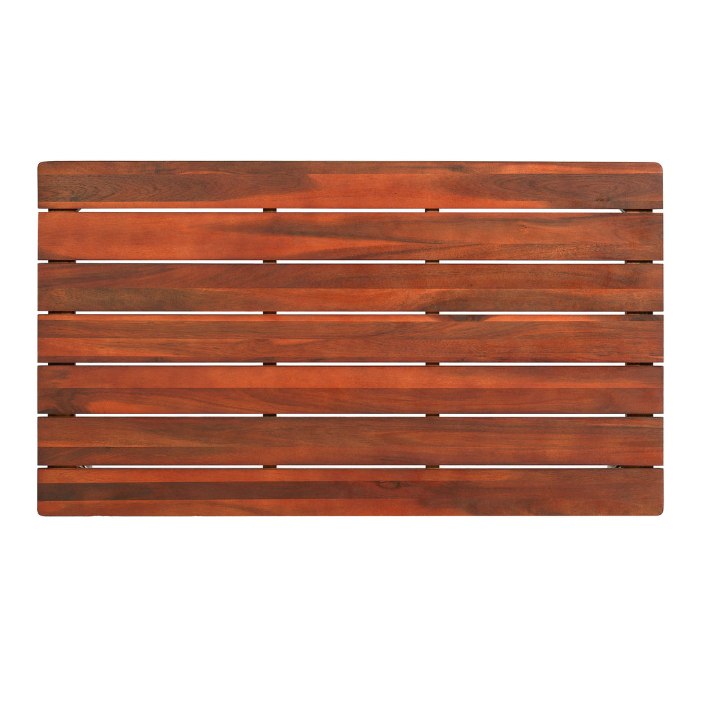 Acacia Wood Outdoor Coffee Table with Rustic Design - Natural