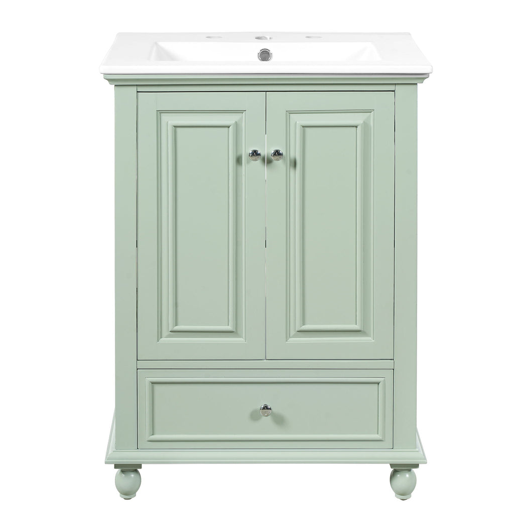 Modern Bathroom Vanity With Sink, Cabinet, And Drawers