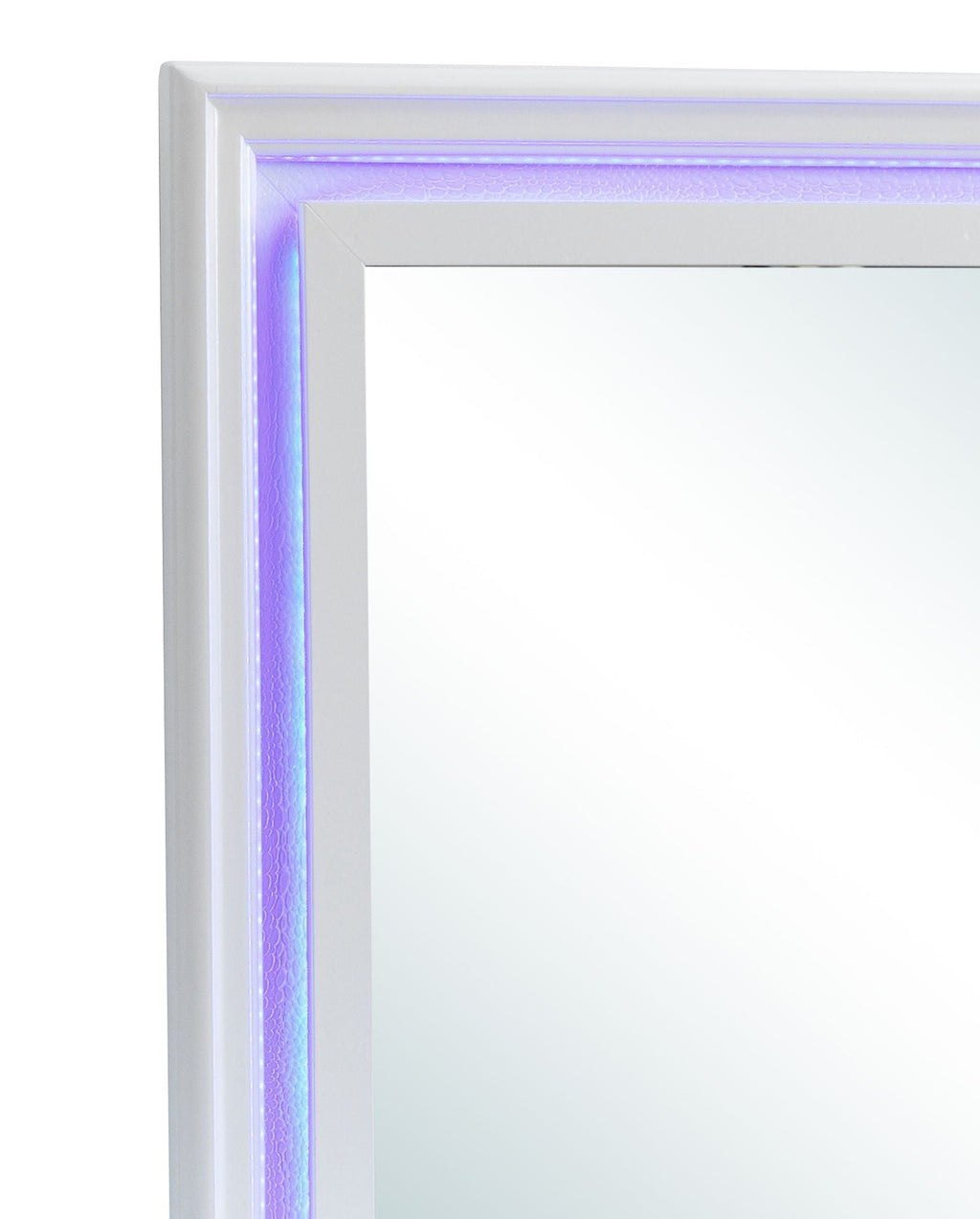Elegant Transitional LED Mirror with Croc Textured Frame - Pearl Silver or Gray