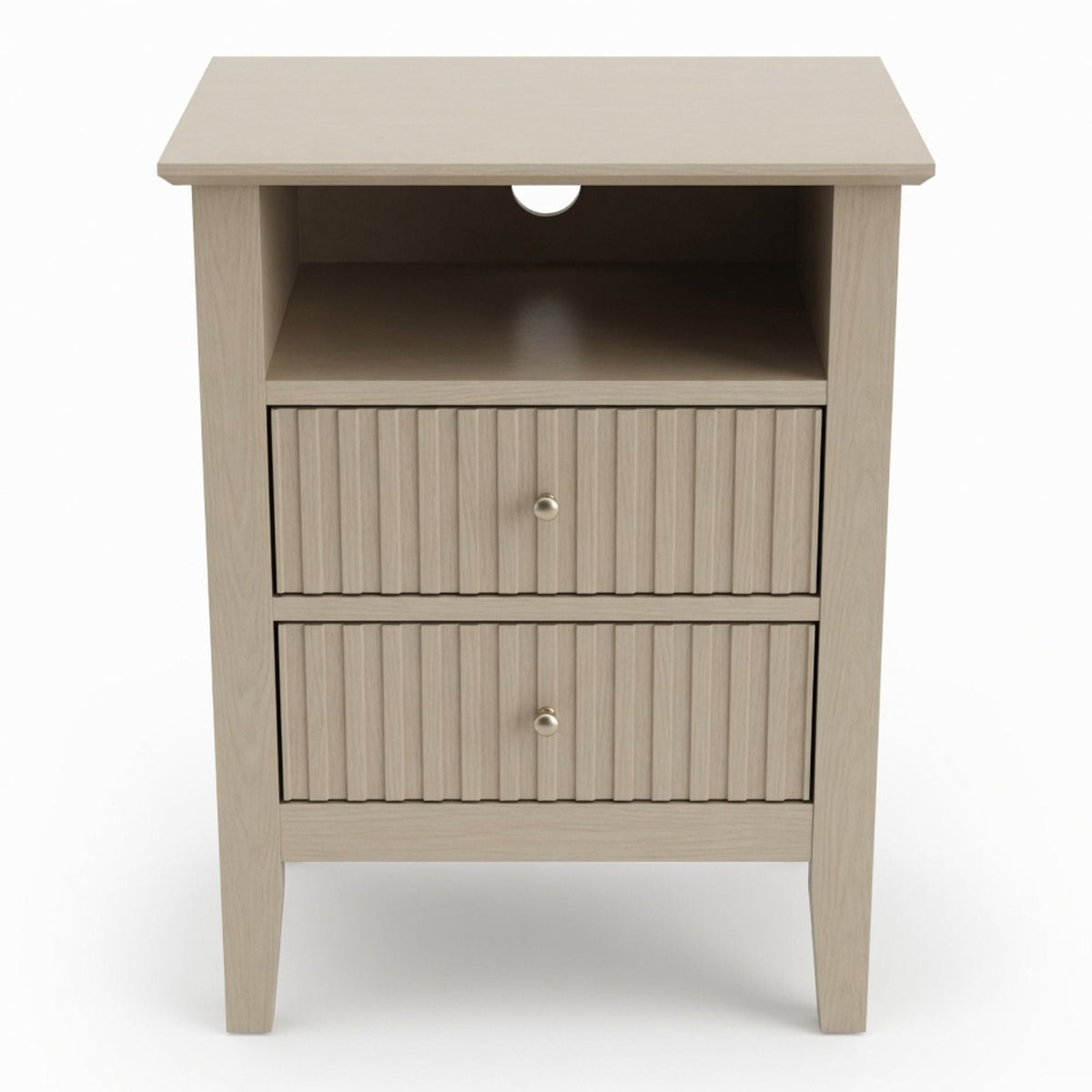 Fluted Nightstand with 2 Drawers and Soft-Close Slides - Multiple Colors