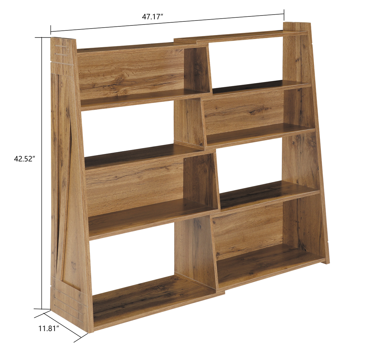 Foldable Bookshelf with Modular Convertible Design - Natural Veneer