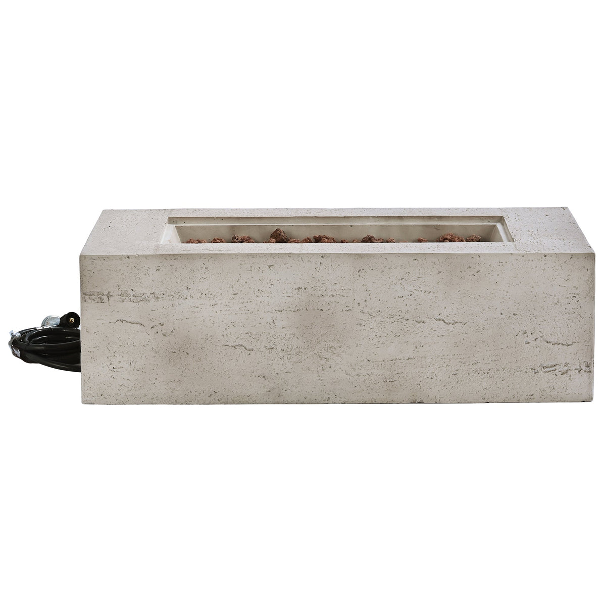 Rectangular Propane Fire Pit with Stainless Steel Burner - Beige or Gray