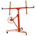 11FT Heavy Duty Sheetrock Hoist Drywall Lift with Telescopic Arm - Red