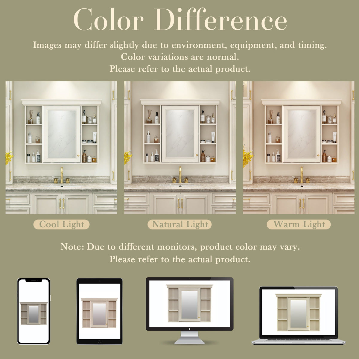Wall Mounted Bathroom Storage Cabinet with Mirror Door - 35.5" Wide