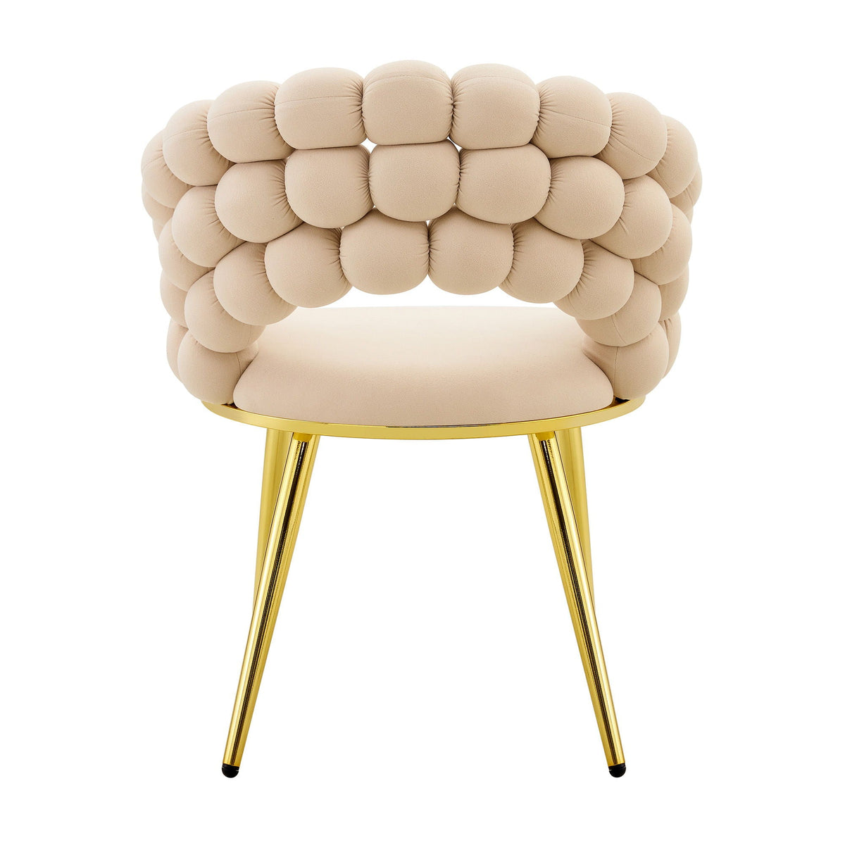 Ball Chain Bubble Dining Chair Set with Sculptural Backrest - Dark Gray, Beige, Orange