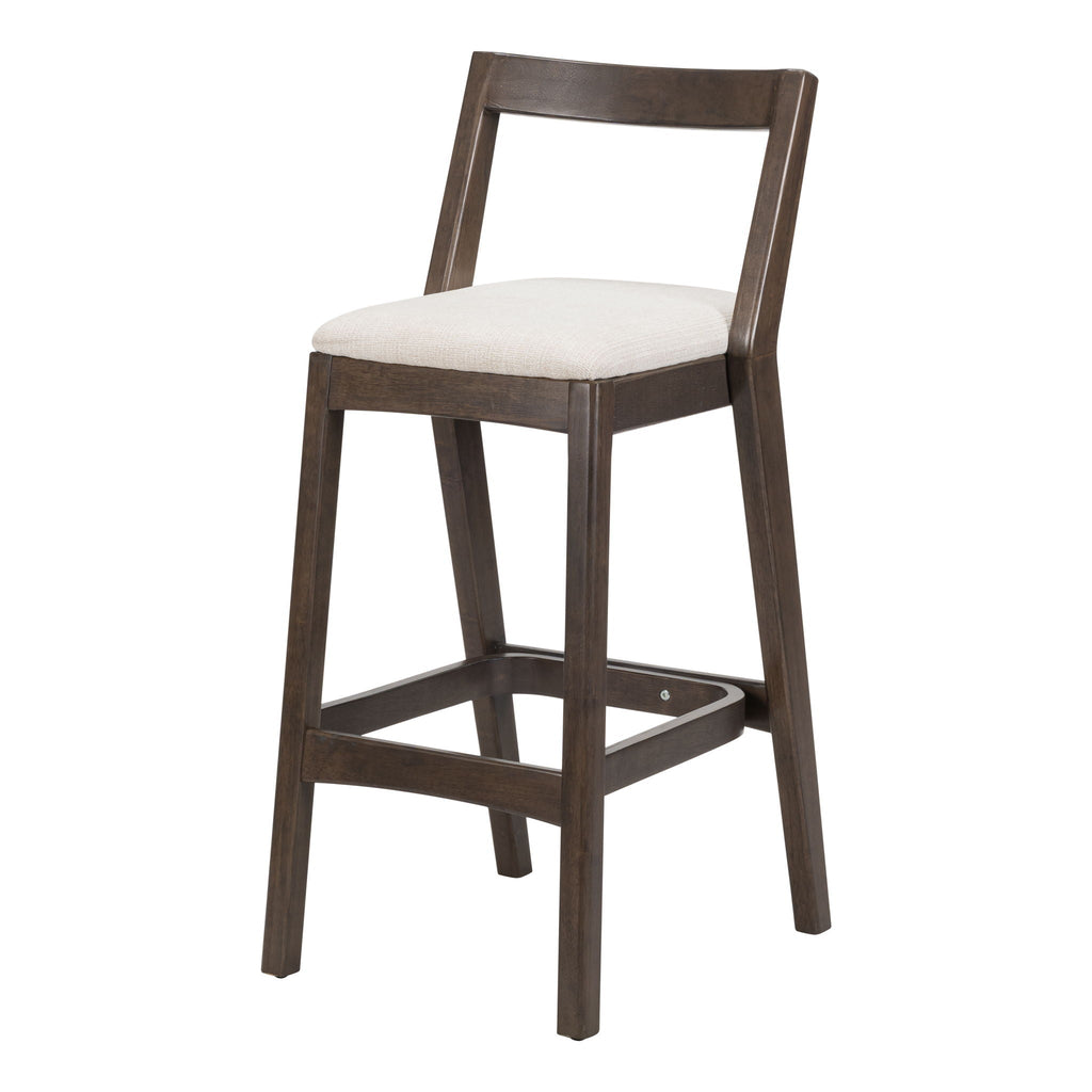 Jasper Indoor Barstool Set of 2 with Durable Rubberwood Seating - Dark Brown or Light Brown