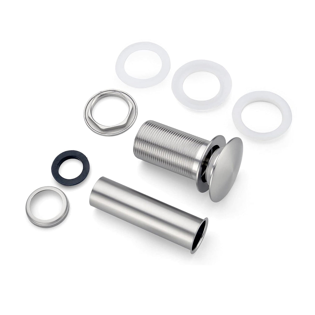 Stainless Steel Bathroom Sink Drain Without Overflow with Pop-Up Stopper