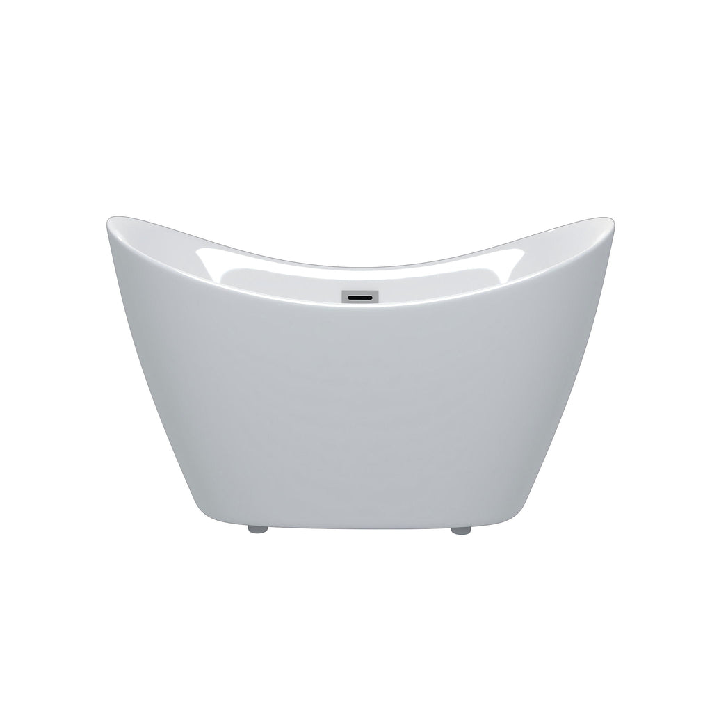 Freestanding Tub with Overflow and Ergonomic Design – White