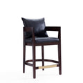 Mid-Century Modern Counter Stool with Upholstered Seat - Multiple Colors