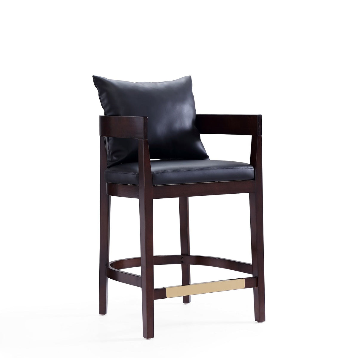 Mid-Century Modern Counter Stool with Upholstered Seat - Multiple Colors