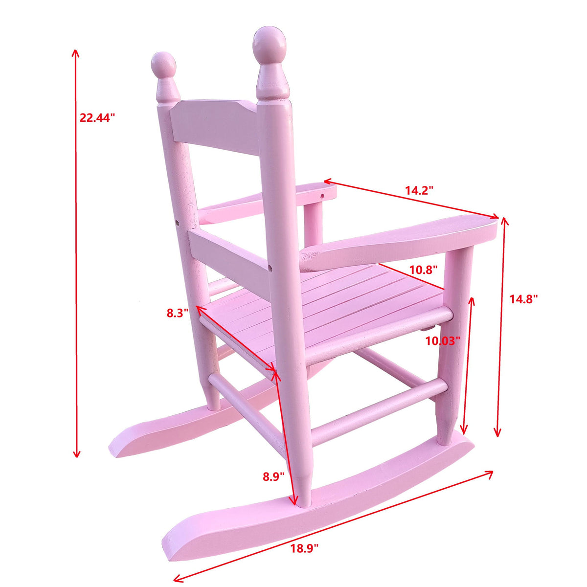Children's Rocking Chair with Sturdy Populus Wood Frame - Multiple Colors