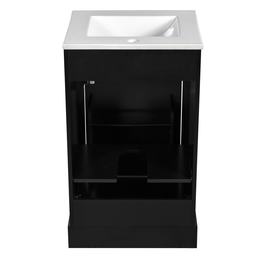 Elegant Bathroom Vanity with Ceramic Sink and Soft-Close Door - Multiple Colors