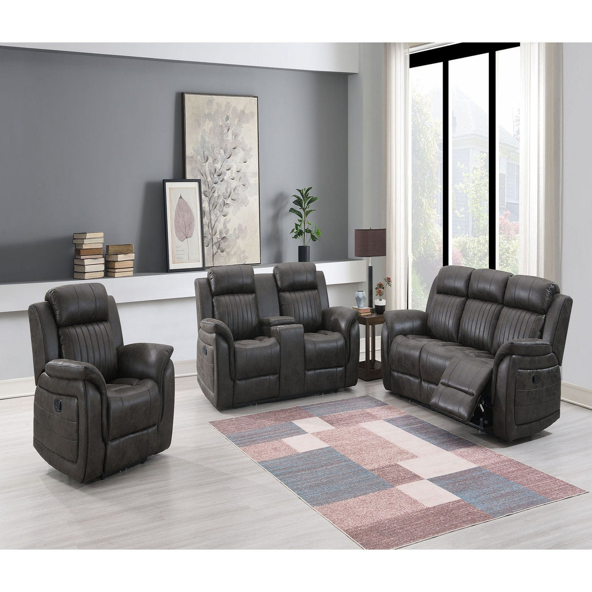 Steban Glider Recliner with Smooth Motion – Gray
