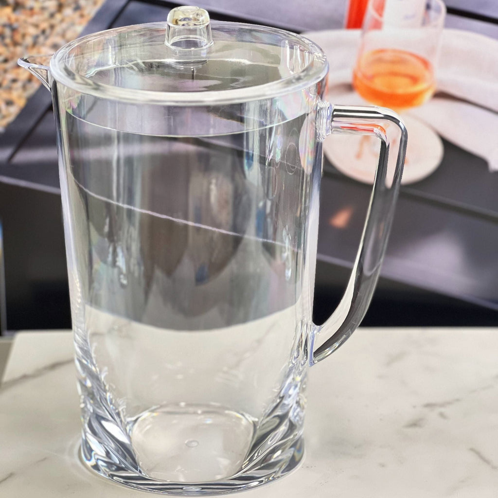 Unbreakable Plastic Water Pitcher with Lid - Clear, 2.75 Quarts