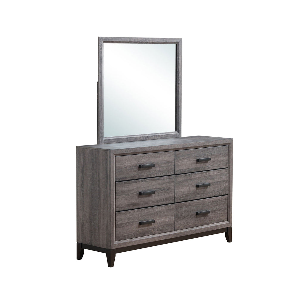 Mirage Dresser with Six Spacious Drawers - Dark Gray or White