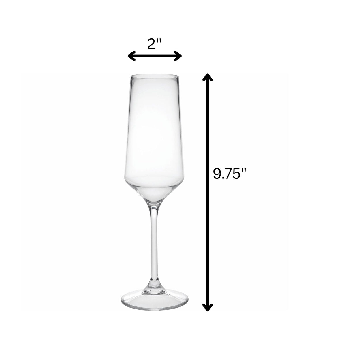Unbreakable Plastic Champagne Flutes with BPA-Free Design - Clear