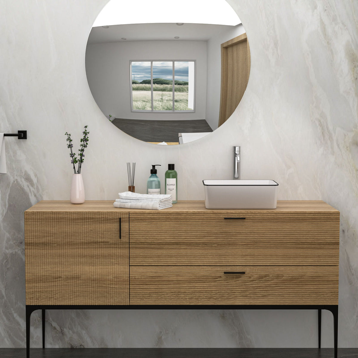 Modern European Style Ceramic Rectangular Vessel Bathroom Sink with Above-Counter Installation - Black or Gold