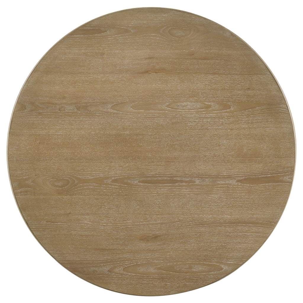 Adina 36-inch Round Wood Coffee Table Distressed Light Brown