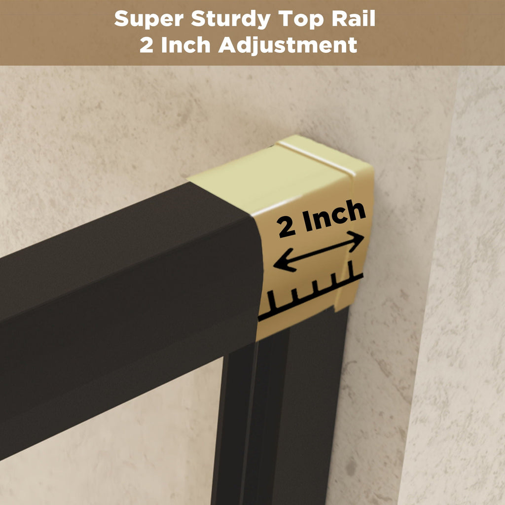 Double Sliding Shower Door with Explosion Proof Film - Black, Gray, or Dark Gray