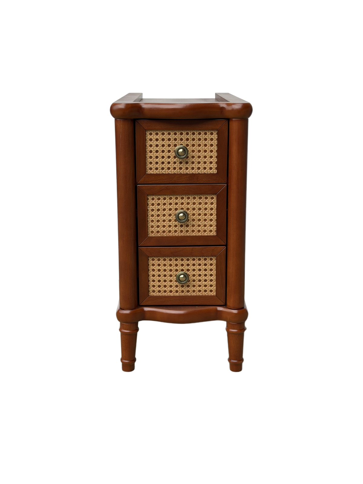 Rattan Narrow Side Table with 3 Drawers
