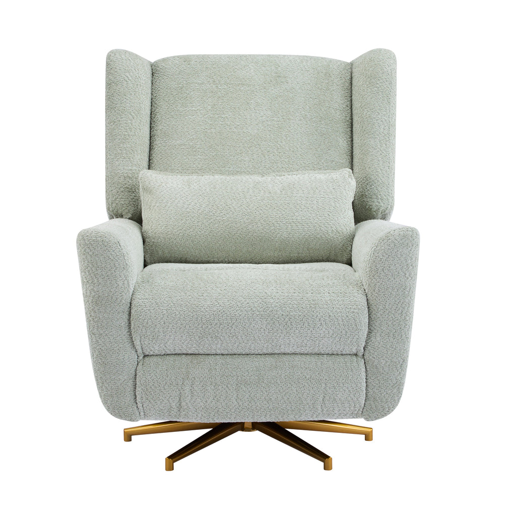 Power Recliner Chair Swivel with Boucle Upholstery and 360° Swivel - Gold or Beige