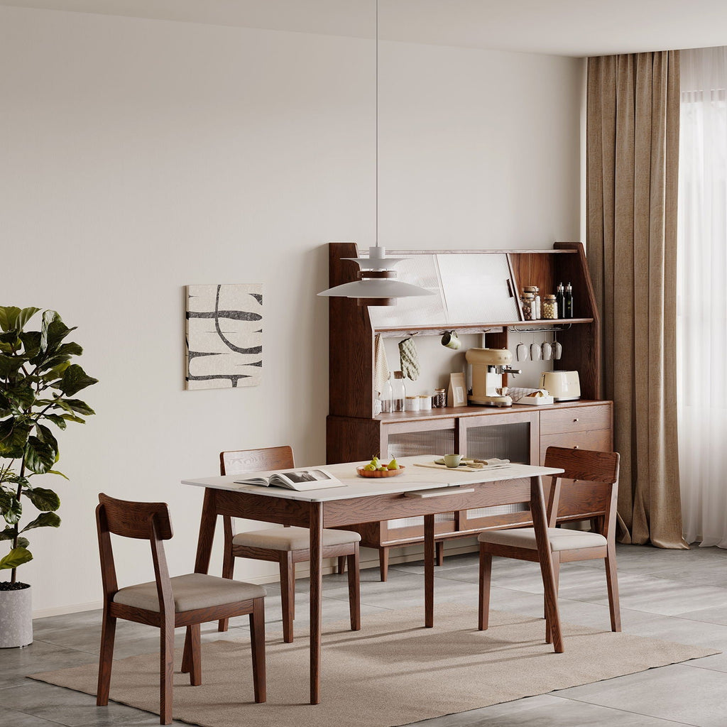 Telescopic Wood Dining Table with Extendable Top - Multiple Colors