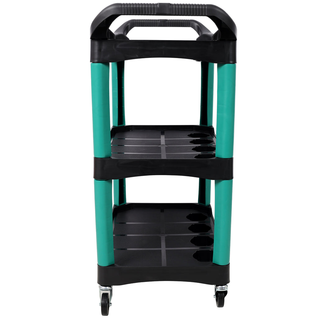 3 Tier Rolling Auto Detail Cart with Wheels - Durable Plastic Organizer