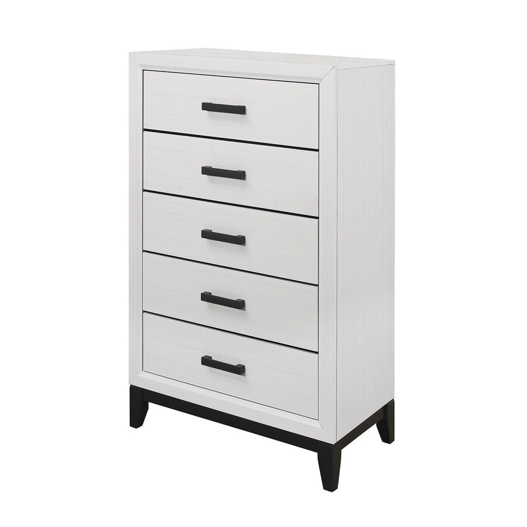 Mirage Chest Accent Chest with Five Drawers - Dark Gray or White