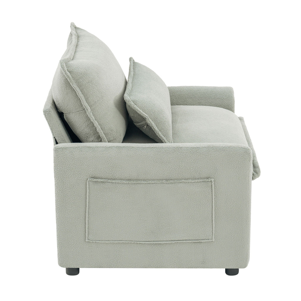 Modern Single Seat Accent Chair with Side Storage Pockets - Multiple Colors