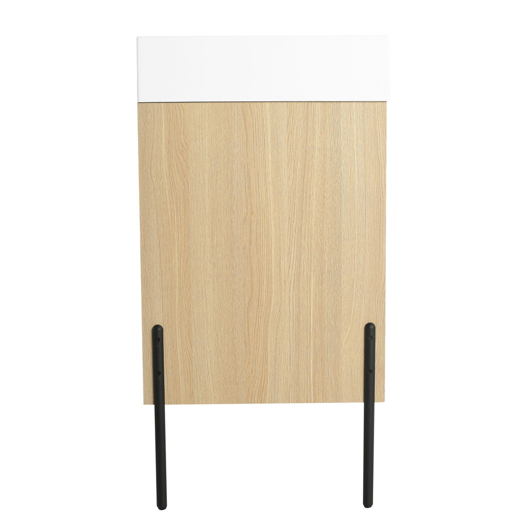 Modern Bathroom Vanity Combo with Single Resin Sink and Storage Cabinet - Light Brown