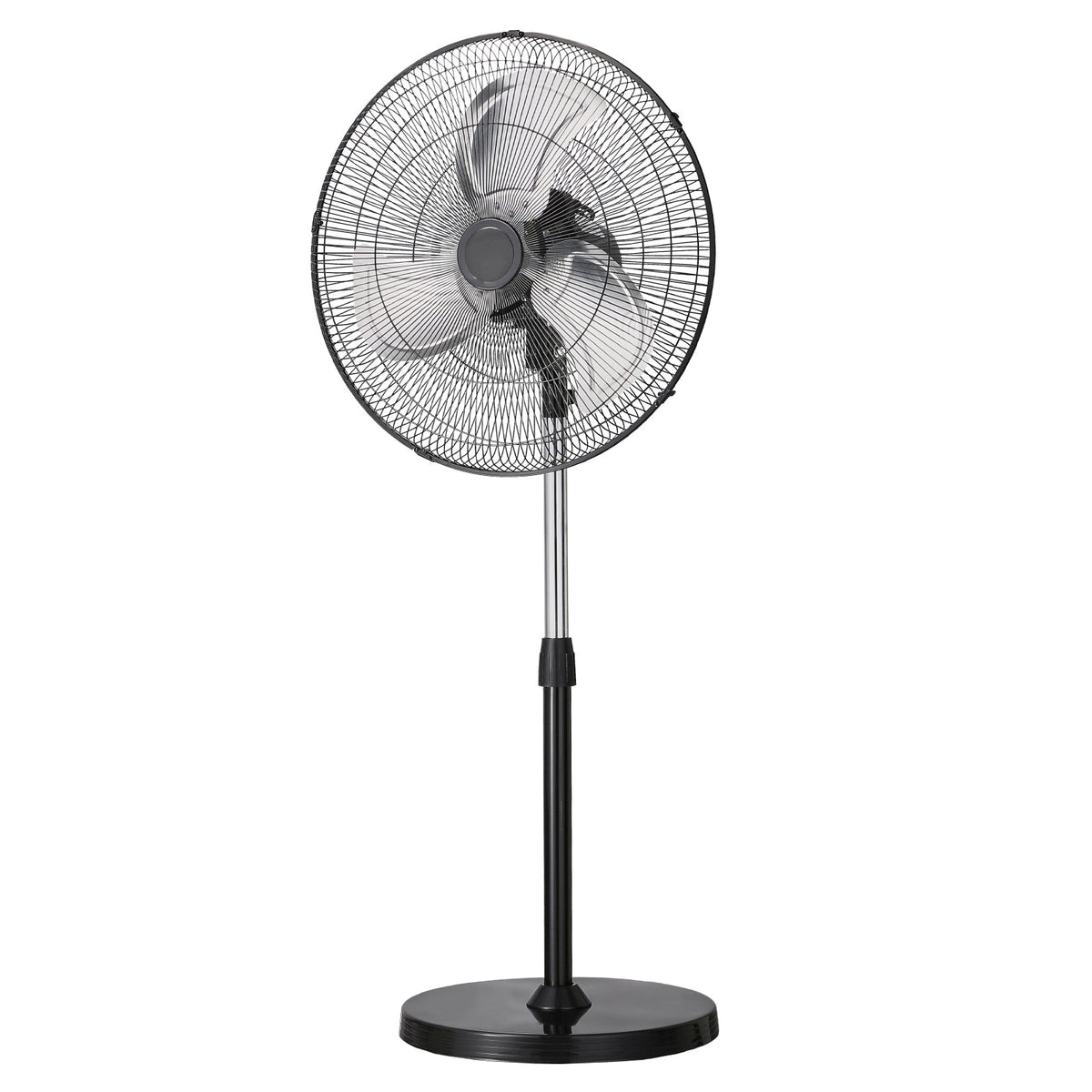 18" Industrial Pedestal Fan with Adjustable Height - Black