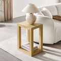 14 Inch Rectangular MDF Coffee Table with Sturdy Construction - Brown