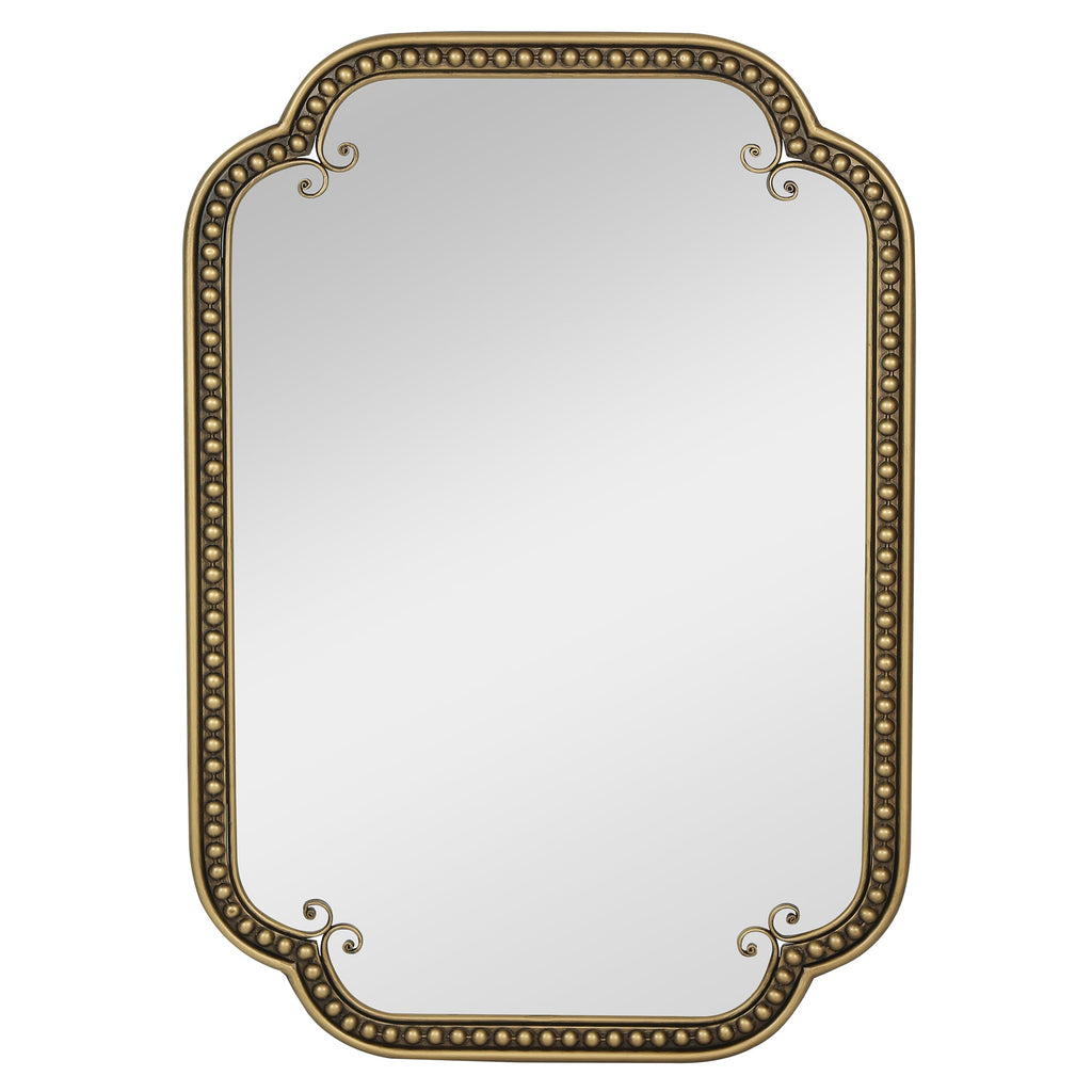 Gold Irregular Beaded Metal Framed Wall Mirror - Large