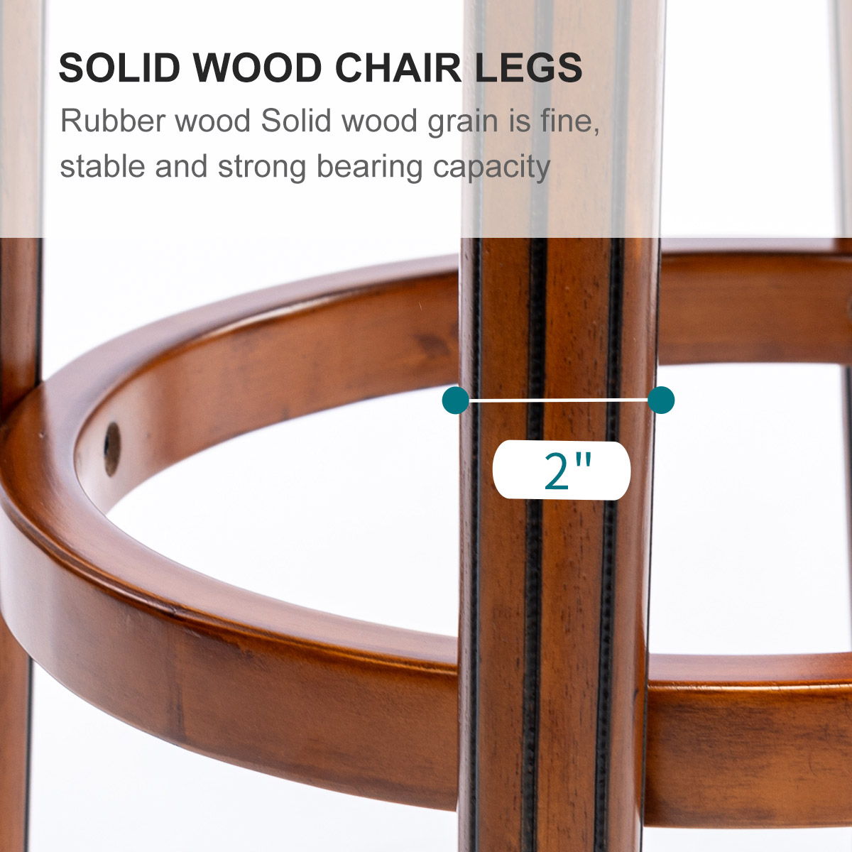Swivel Cow Top Wooden Bar Stool with 360-Degree Rotation - Blue or Dark Brown