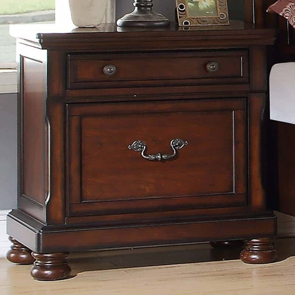 Panel 3 Piece Bedroom Set with Nightstands - Dark Gray or Dark Brown
