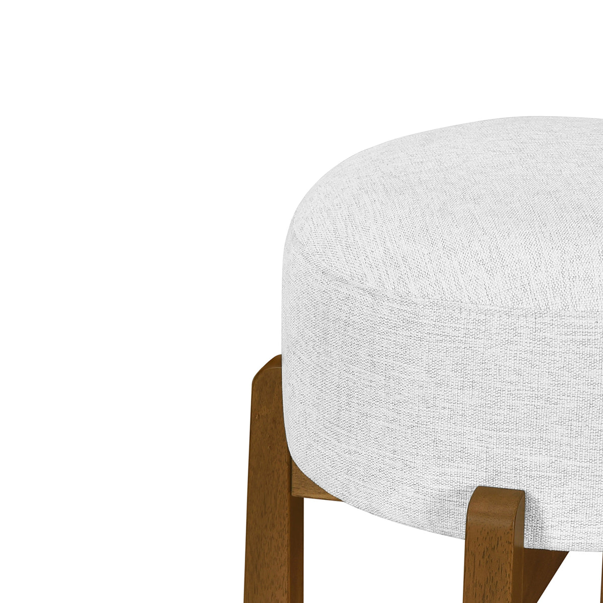 Vera Indoor Wooden Upholstered Barstool with Ivory Cushion - Dark