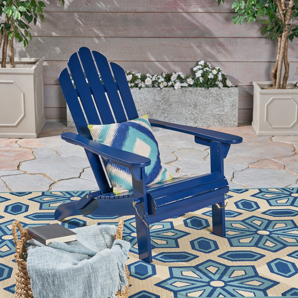 Hollywood Foldable Adirondack Chair with Foldable Design - Blue or Dark Grey