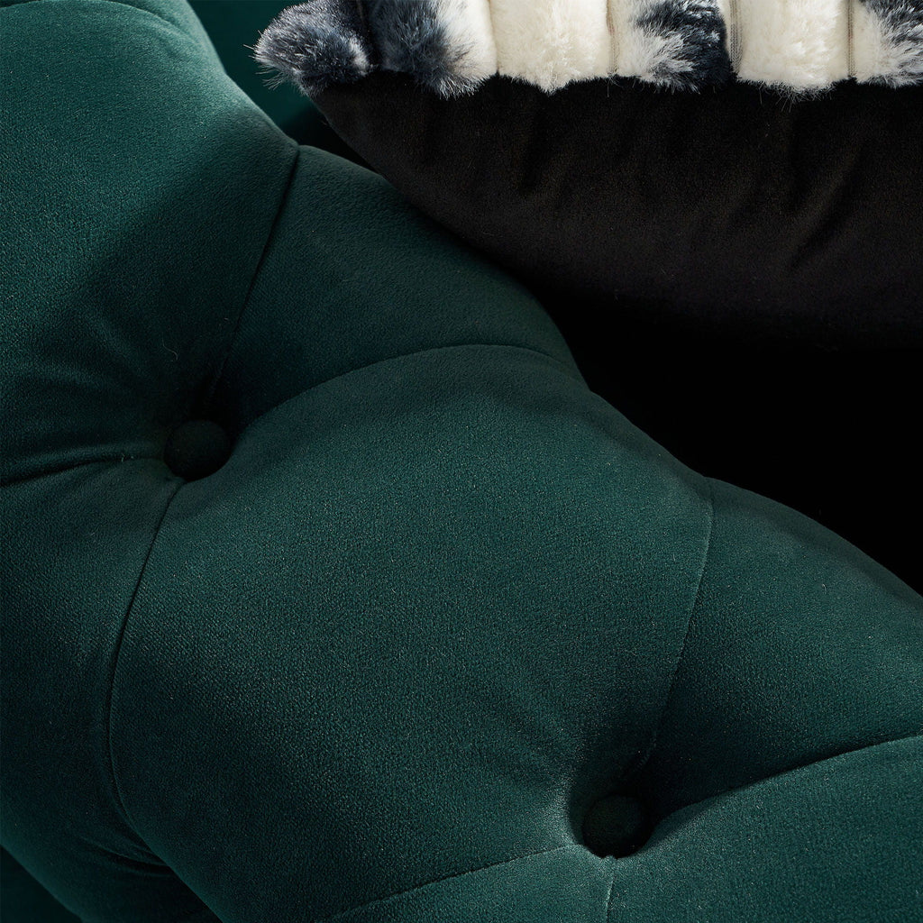 Modern Tufted Living Room Sofa with Button Detail - 84.25" Wide, Multiple Colors
